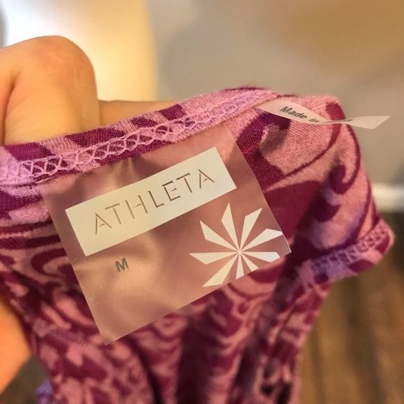 ATHLETA Med Top Tank Layer Paisley Floral Burnout MEDIUM style 906174 - Picture 8 of 8